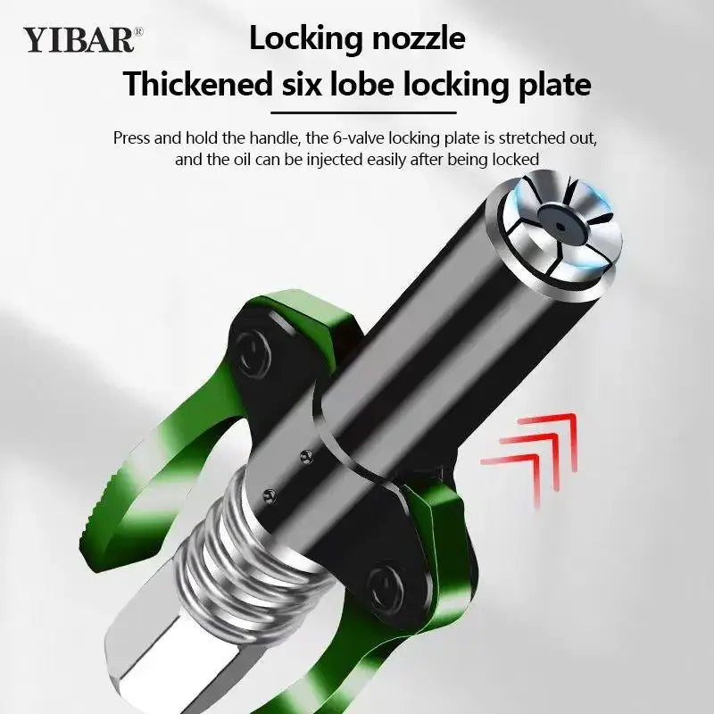 Locking nozzle with thickened six-lobe plate and green handle for NoEnName Null Origin Grease Gun