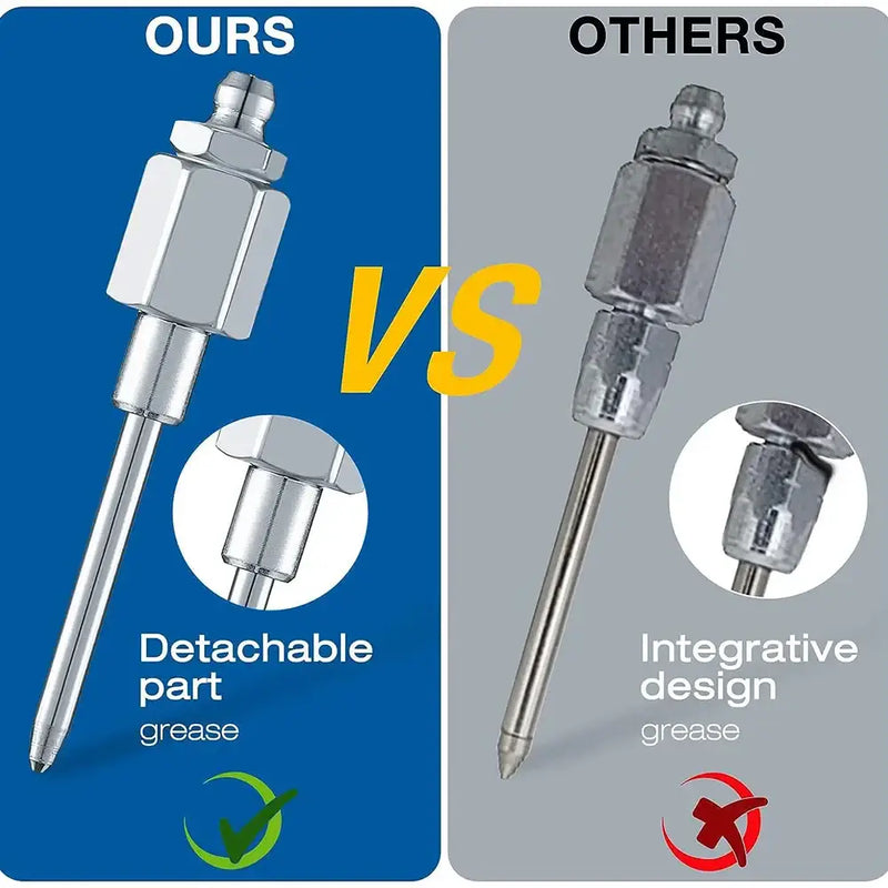 Comparison of mechanical probes for NoEnName Null Origin Grease Gun with detachable and integrative designs