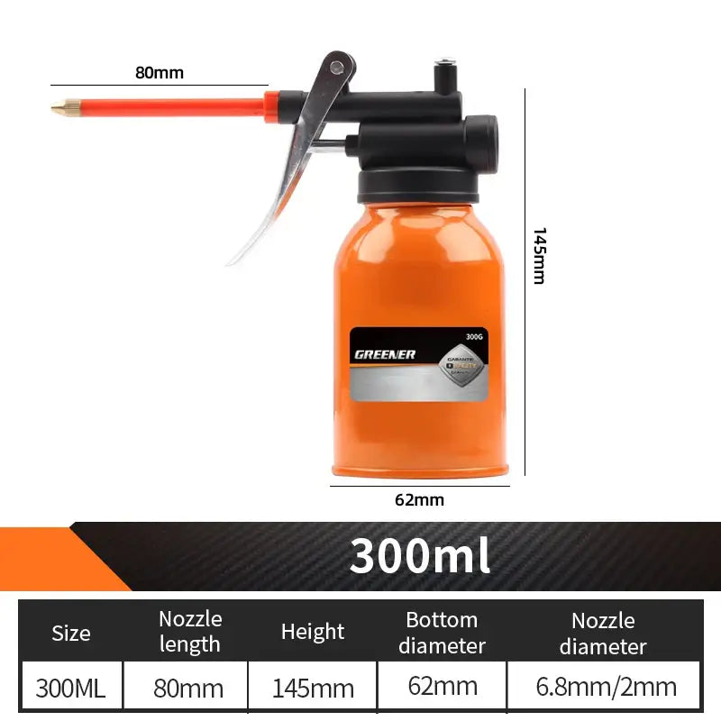 Orange spray bottle with black nozzle for NoEnName Null Origin Grease Guns from Mainland China