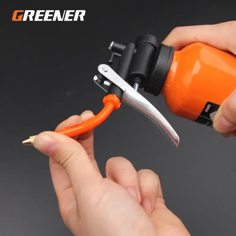 Handheld electric pruning shears with orange handles for cutting branches, NoEnName Null Origin