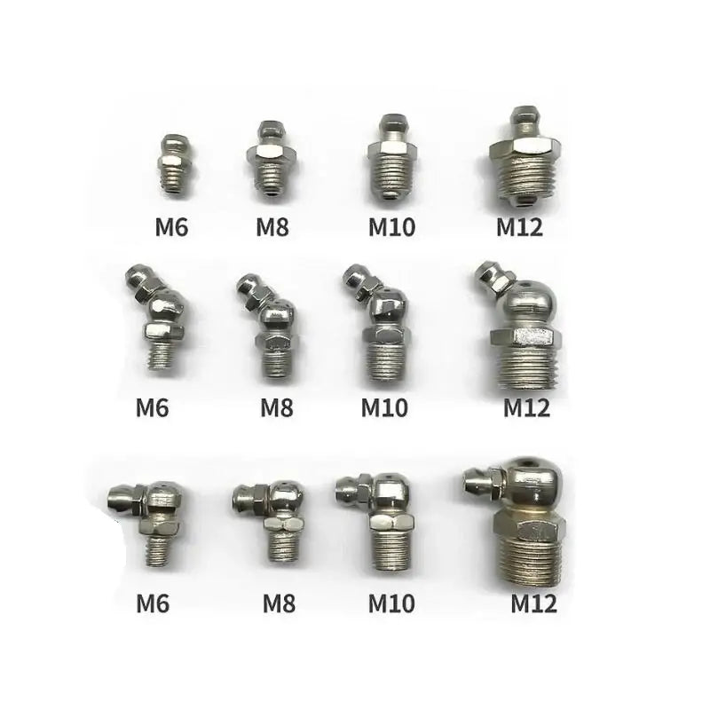 Collection of metal grease fittings in various sizes from NoEnName Null Origin