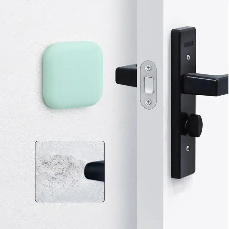 Mint green square door stopper silicone cushion for handle protection from NoEnName Null