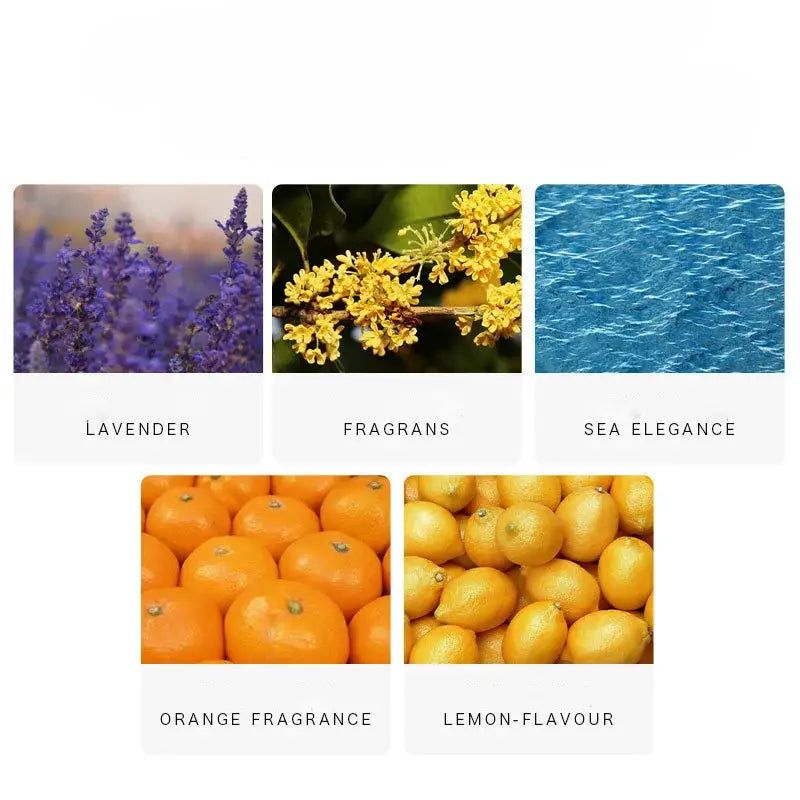 Collage of scents and flavors in NoEnName Null Origin Lemon Air Freshener from Mainland China