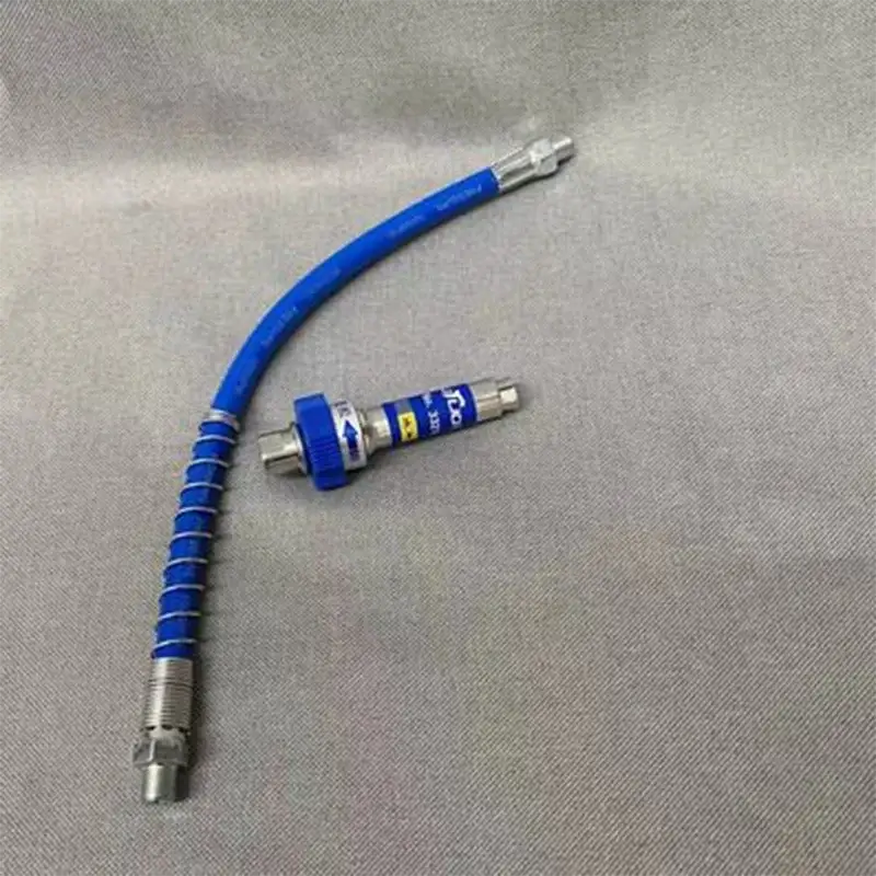 Blue flexible hose with metal fittings for NoEnName Null Origin Type Grease Gun