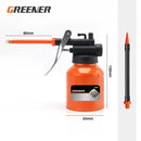 Orange oil can with pump mechanism for NoEnName Null Origin Steel Grease Guns