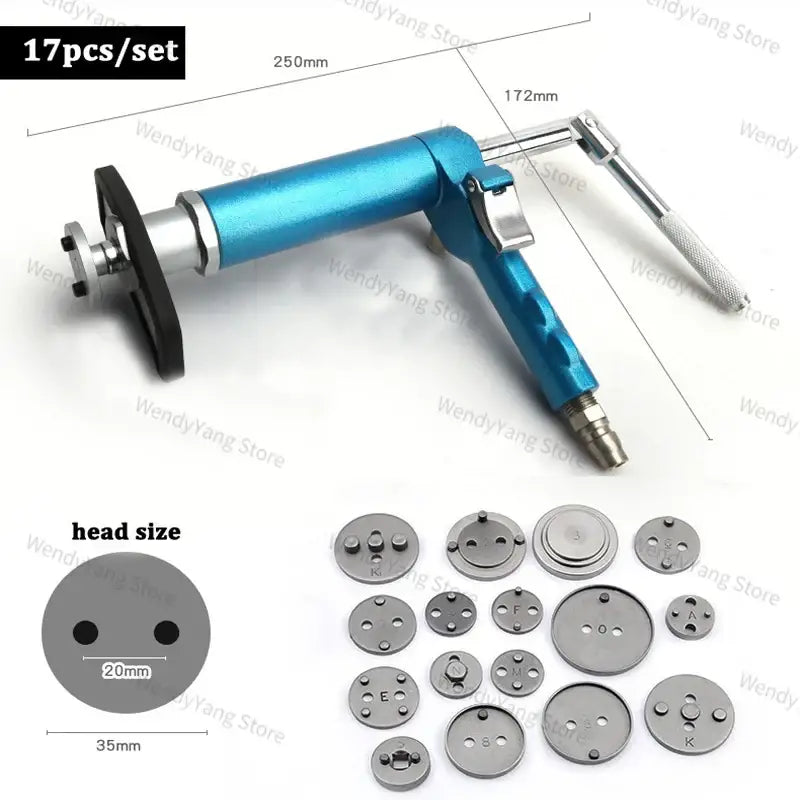 Handheld pneumatic dough extruder with interchangeable dies, NoEnName Null Origin steel set piece