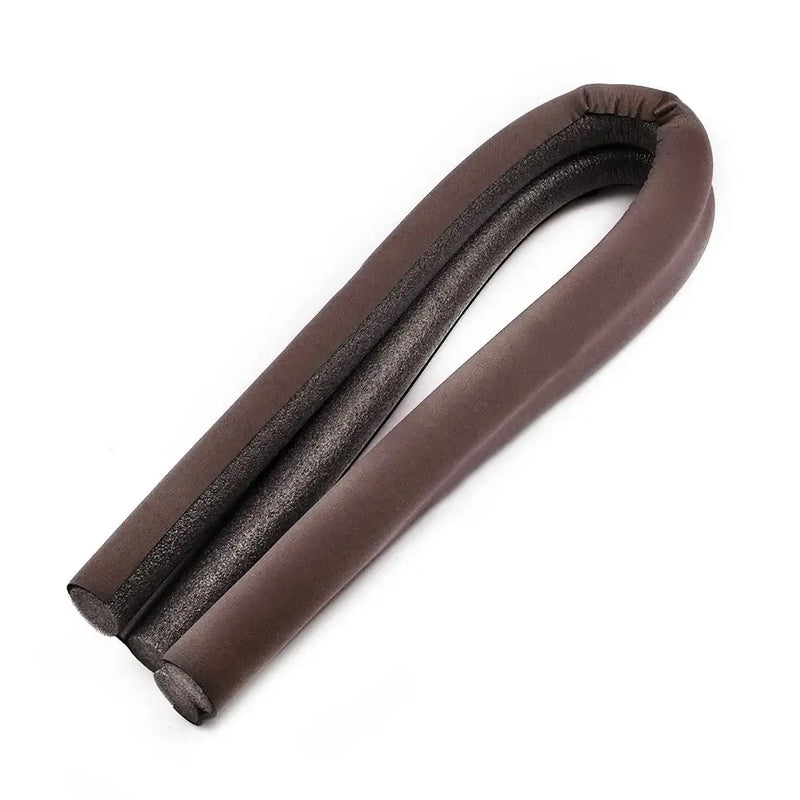 Brown leather steering wheel cover with stitching for NoEnName Null Origin Waterproof Seal Strip