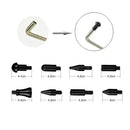 L-shaped metal tool with interchangeable tips for effective dent repair function