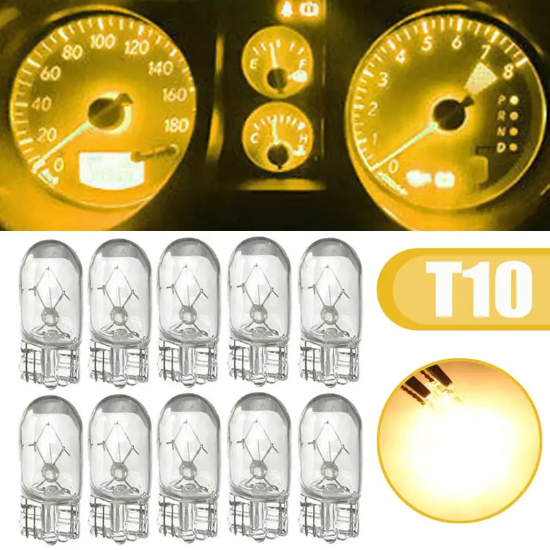 Car dashboard instrument cluster with illuminated instrument lights and indicators