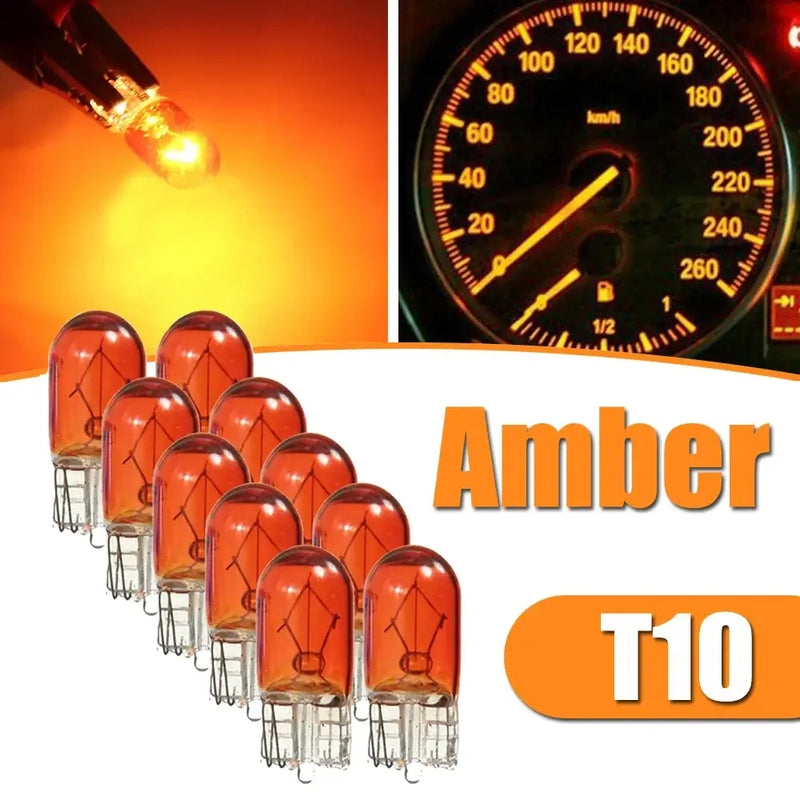 Amber-colored T10 automotive light bulbs for NoEnName Null Quality instrument lights