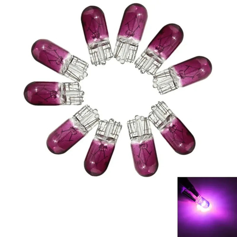 Circular arrangement of purple instrument lights with metal bases for reliable vehicle needs