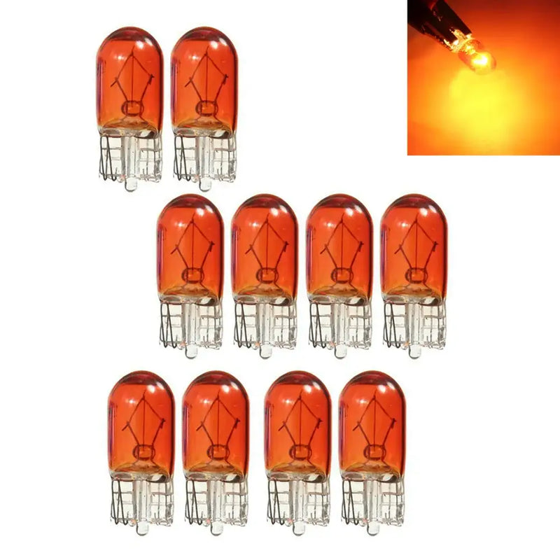 Amber-colored instrument lights with metal bases in rows for NoEnName Null quality instruments