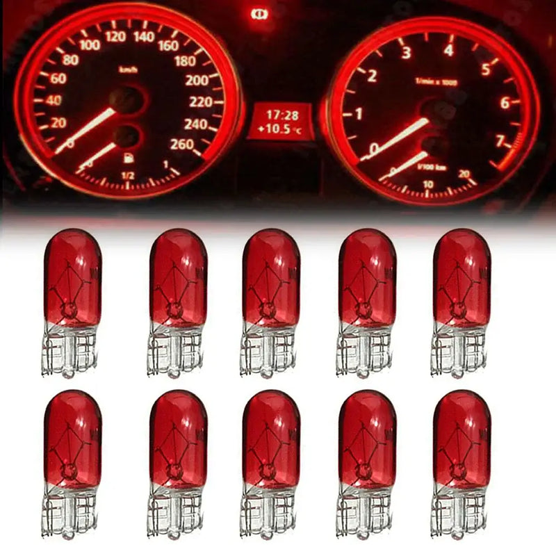 Car dashboard instrument cluster with red illuminated instrument lights for reliable vehicles