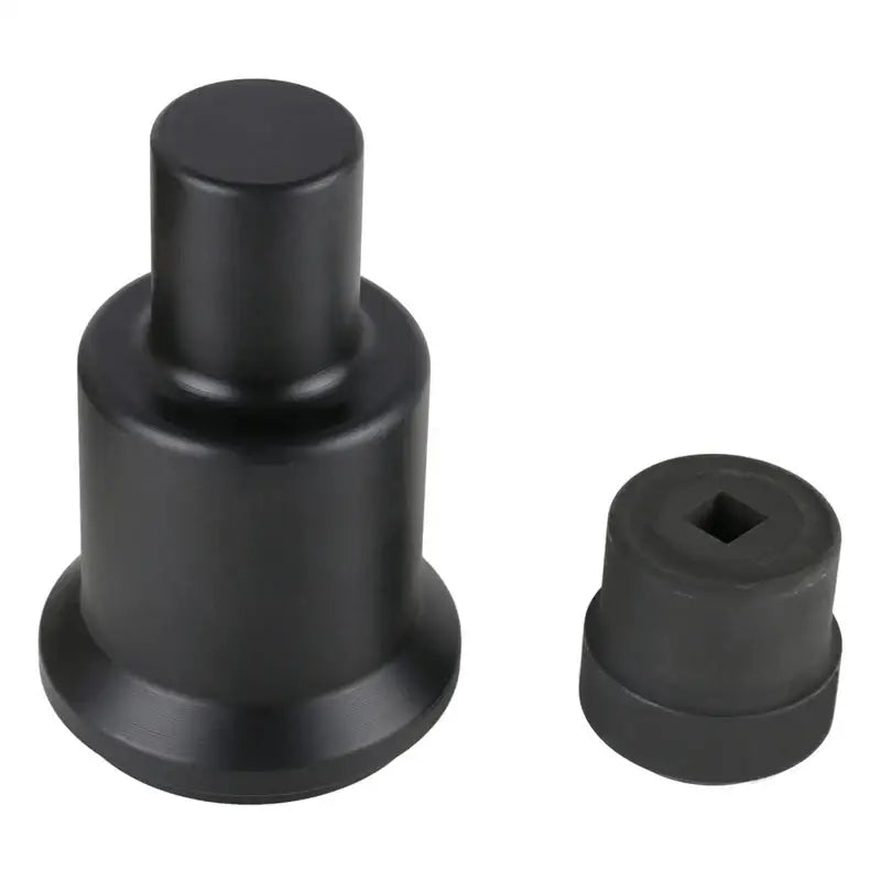 Black cylindrical metal axle differential removal tool for BMW with detachable component