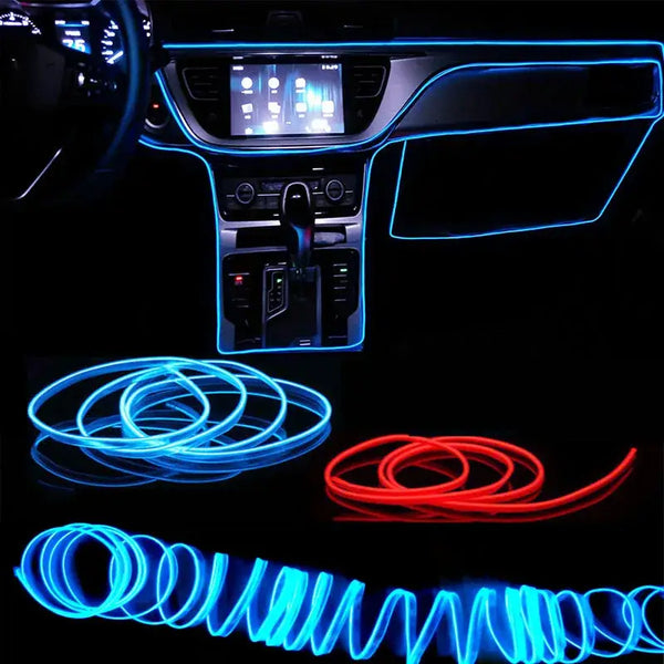 Neon-colored flexible light strips showcasing NoEnName Null Soft Glue atmosphere lamp