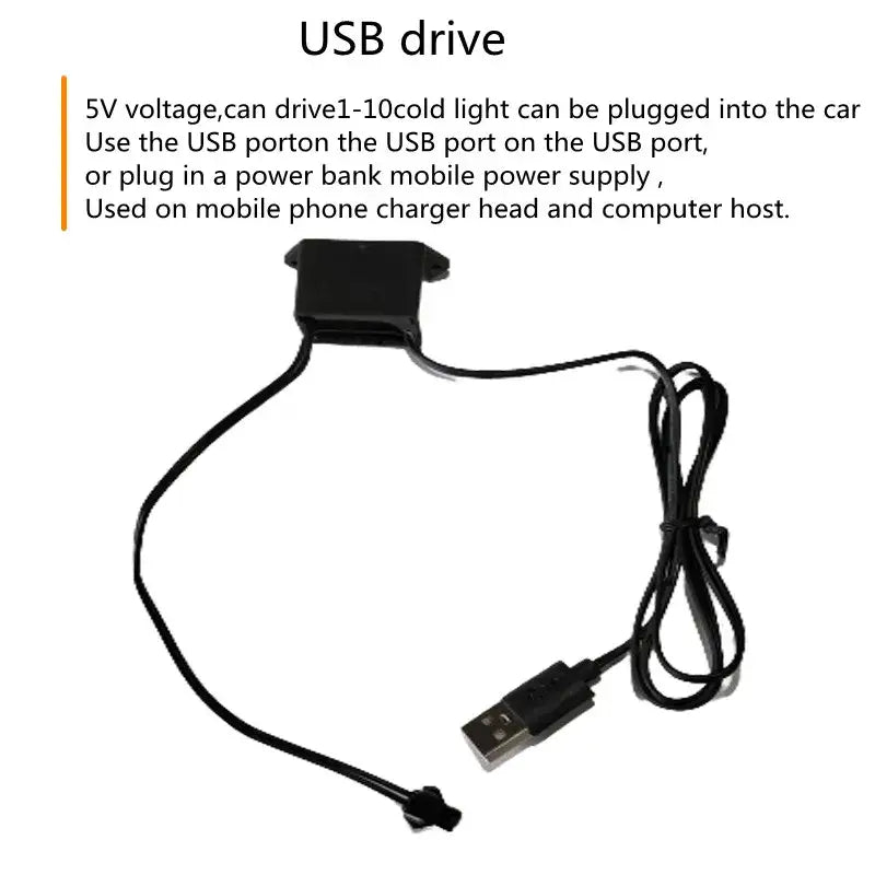 USB cable with LED attachment for NoEnName Null Soft Glue Atmosphere Lamp and car neon light