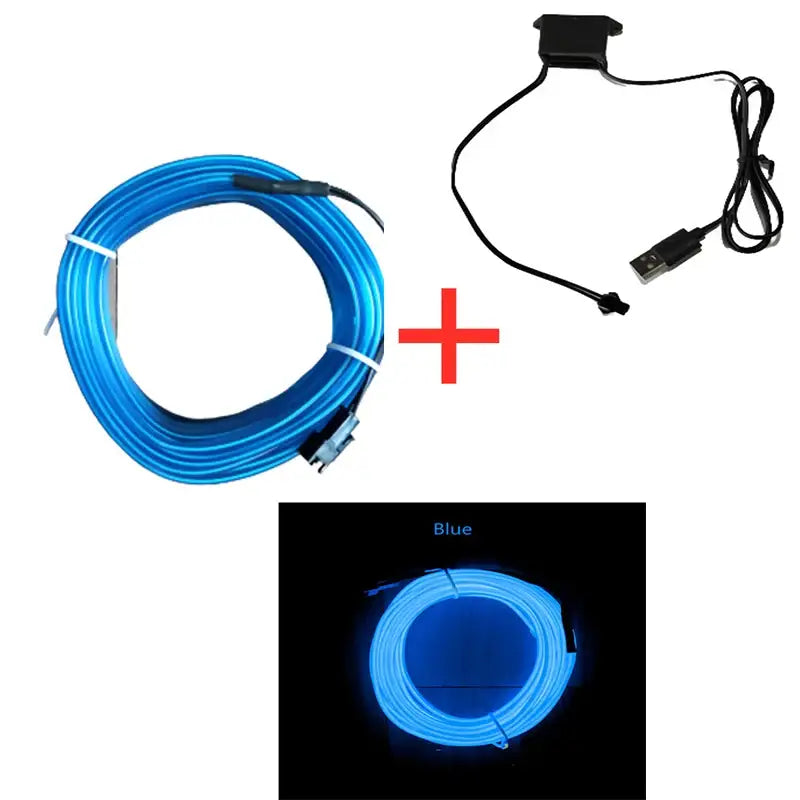 Electroluminescent wire kit in blue for NoEnName Null Soft Glue Atmosphere Lamp