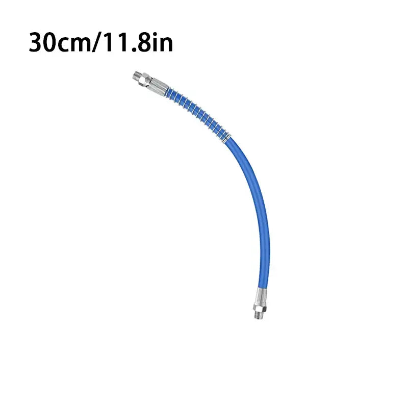 Blue flexible hose with metal connectors for NoEnName_Null grease gun coupler efficiency