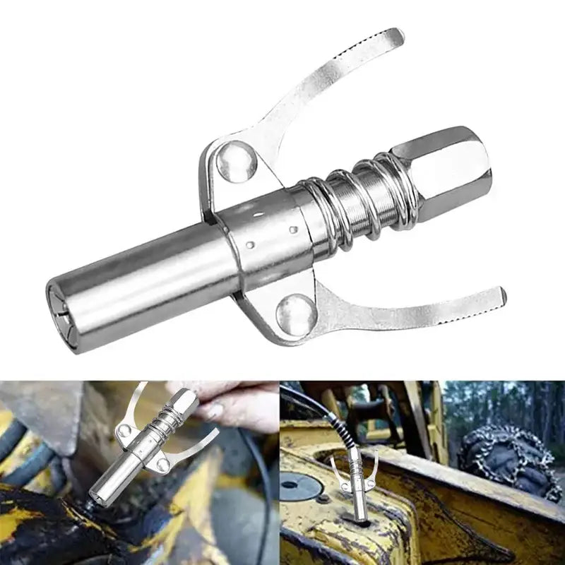 Metallic grease gun nozzle with lever for NoEnName_Null Stainless Steel Grease Gun Coupler