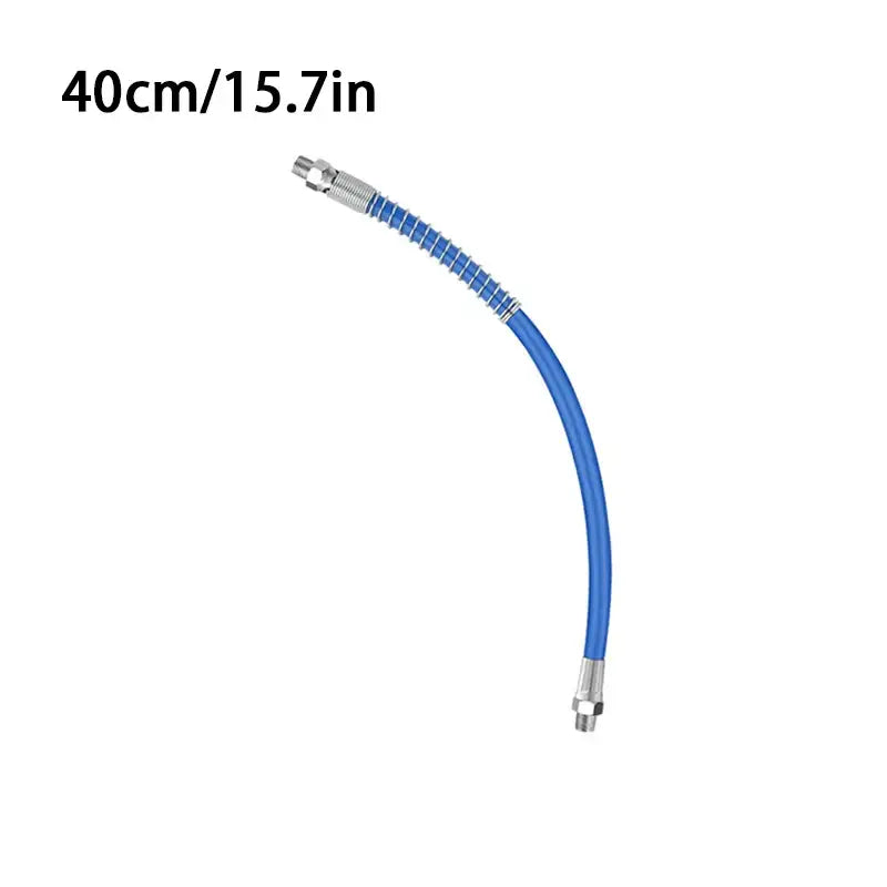 Blue flexible hose with metal connectors for NoEnName_Null Grease Gun Coupler