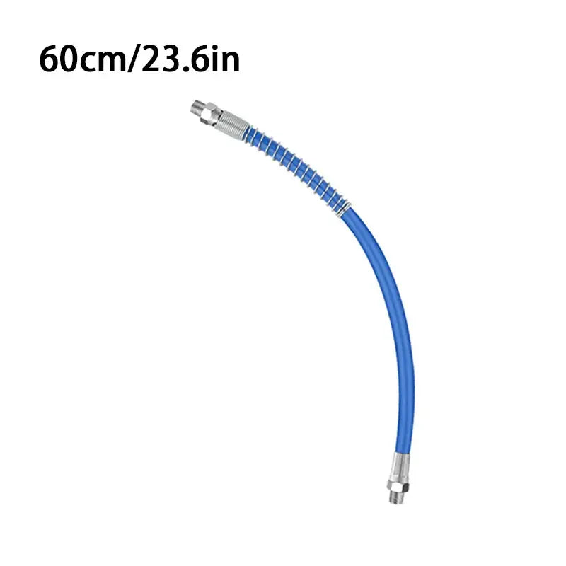 Blue flexible hose with metal fittings for NoEnName_Null Grease Gun Coupler, 60cm long