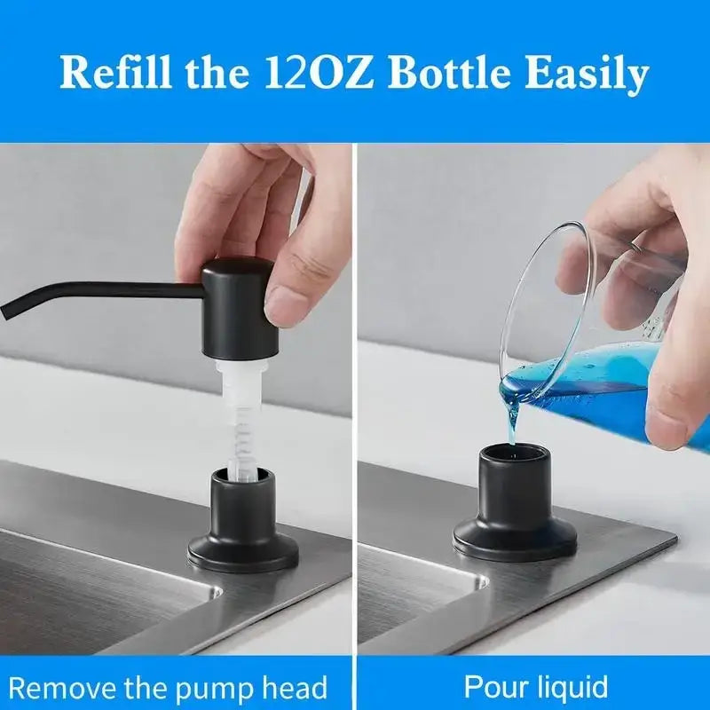 Refillable pump bottle instructions for NoEnName_Null stainless steel kitchen sink soap dispenser