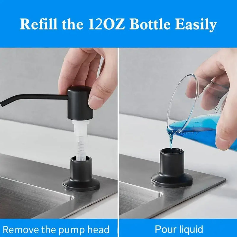 Refillable pump bottle instructions for NoEnName_Null Stainless Steel Kitchen Sink Soap Dispenser