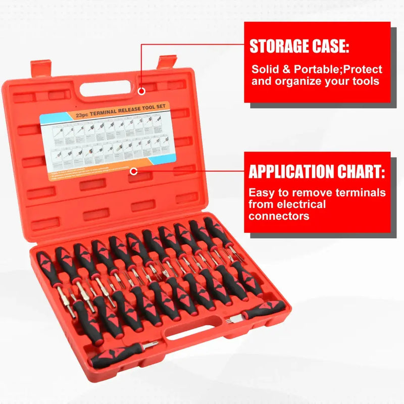 Red plastic case with terminal removal tools, NoEnName Null, stainless steel certification