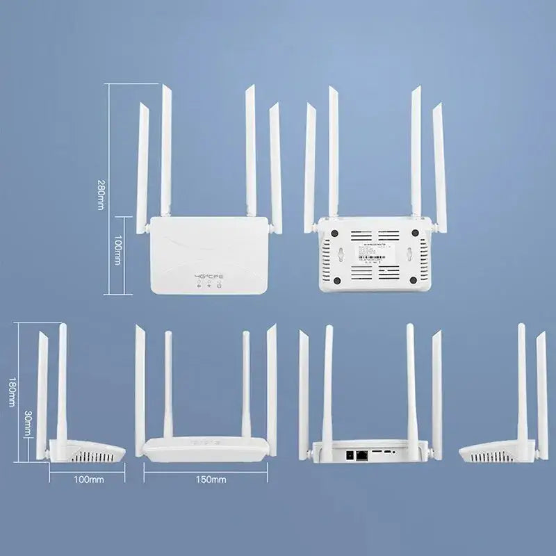 Collection of white NoEnName Null Wi-Fi routers offering reliable wireless connectivity