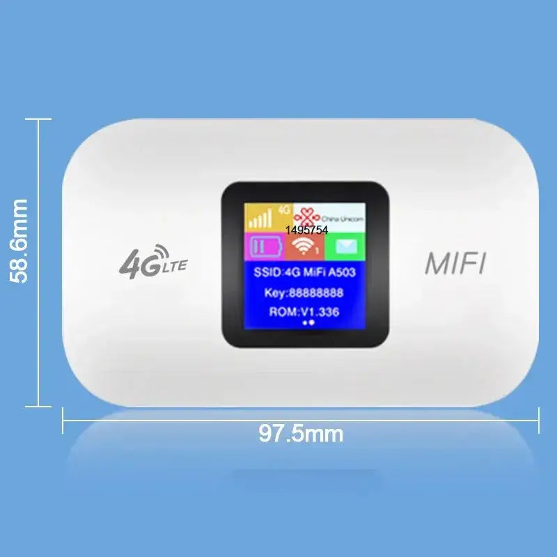 Portable 4G LTE mobile WiFi hotspot device with display for reliable wireless connectivity