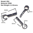 Plastic clip fastener shown from multiple angles, ideal for wholesale 20pcs plastic products