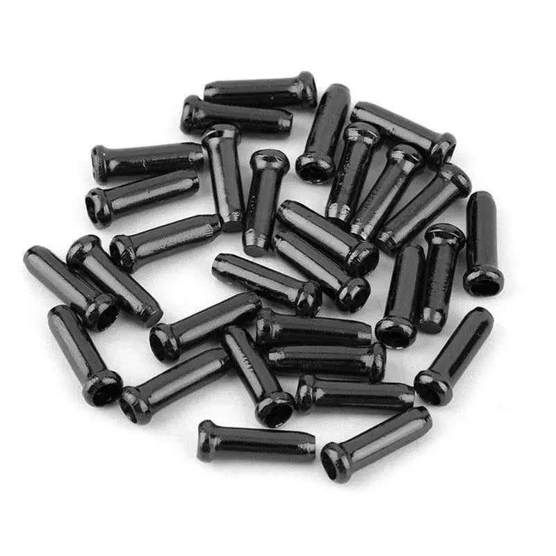 Collection of black plastic or metal end caps for NoEnName Null Type Tool Parts