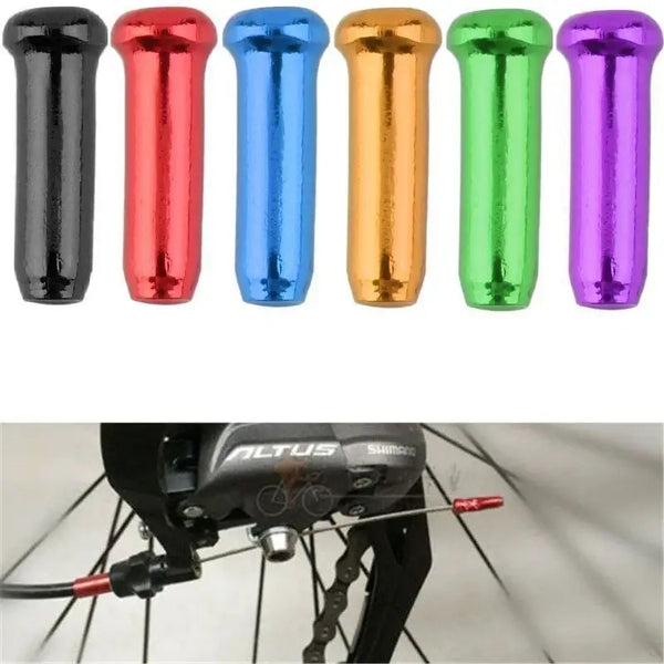 Colorful aluminum end caps for bicycle brake and gear cables in NoEnName Null Type Tool Parts