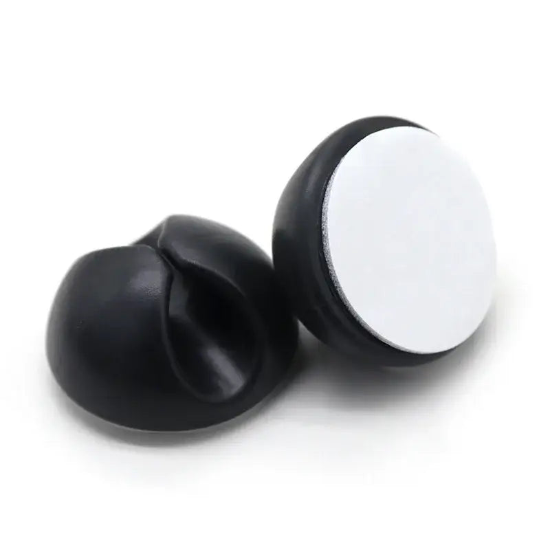 Black plastic knobs with white tops for organizing 50pcs Silicone USB Cable Manager