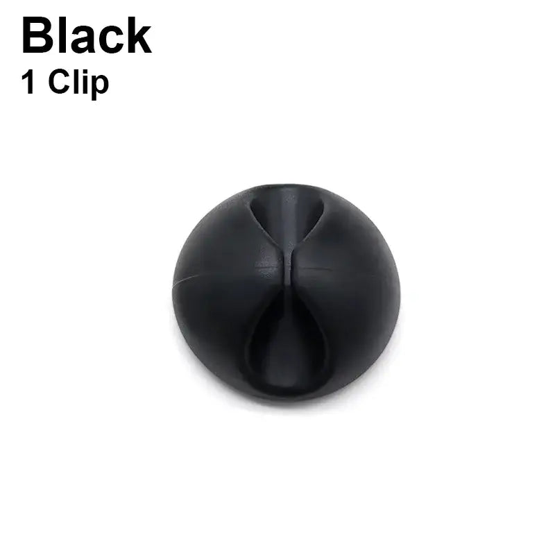 Spherical black silicone USB cable manager fastener for organized devices, 50pcs set