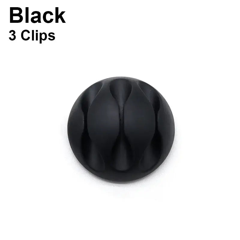 Black glossy spherical clip from NoEnName Null Type Silicone USB cable manager for 50pcs silicone USB