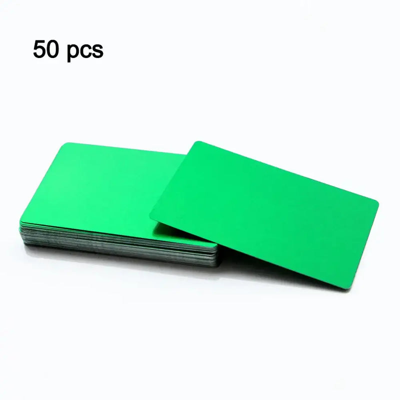 Stack of bright green rectangular plastic cards for NoEnName Null Type Hand Tool Parts 86mm x 54mm