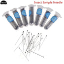 Set of insect sample needles in plastic tubes with blue caps, high-quality products from Mainland China