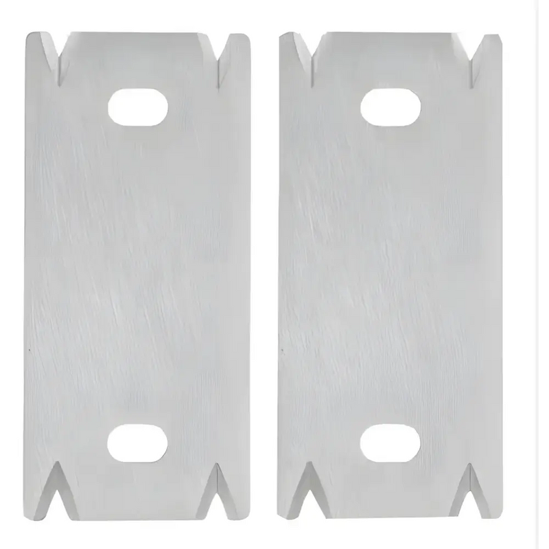 Two identical rectangular metal plates for NoEnName Null Type Trimming Knife tool parts