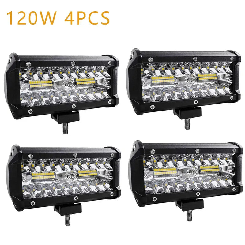 LED light bars for vehicles with adjustable color temperature and wide beam angle