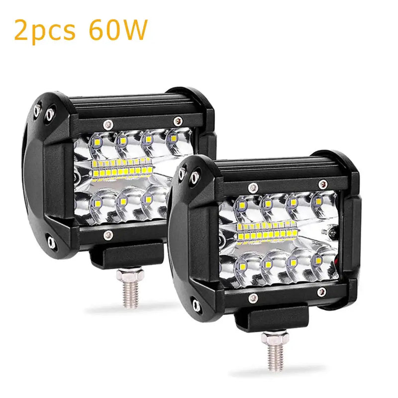 LED light bars for vehicles with adjustable color temperature and compact black housings