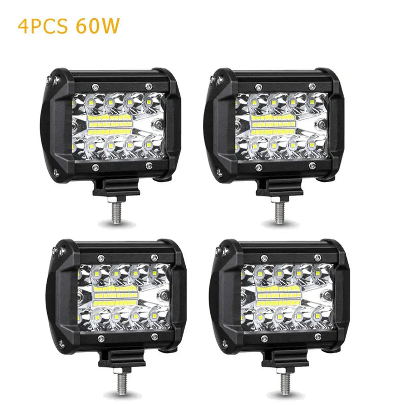 Four LED light bars with adjustable color temperature and mounting brackets for enhanced lighting solutions