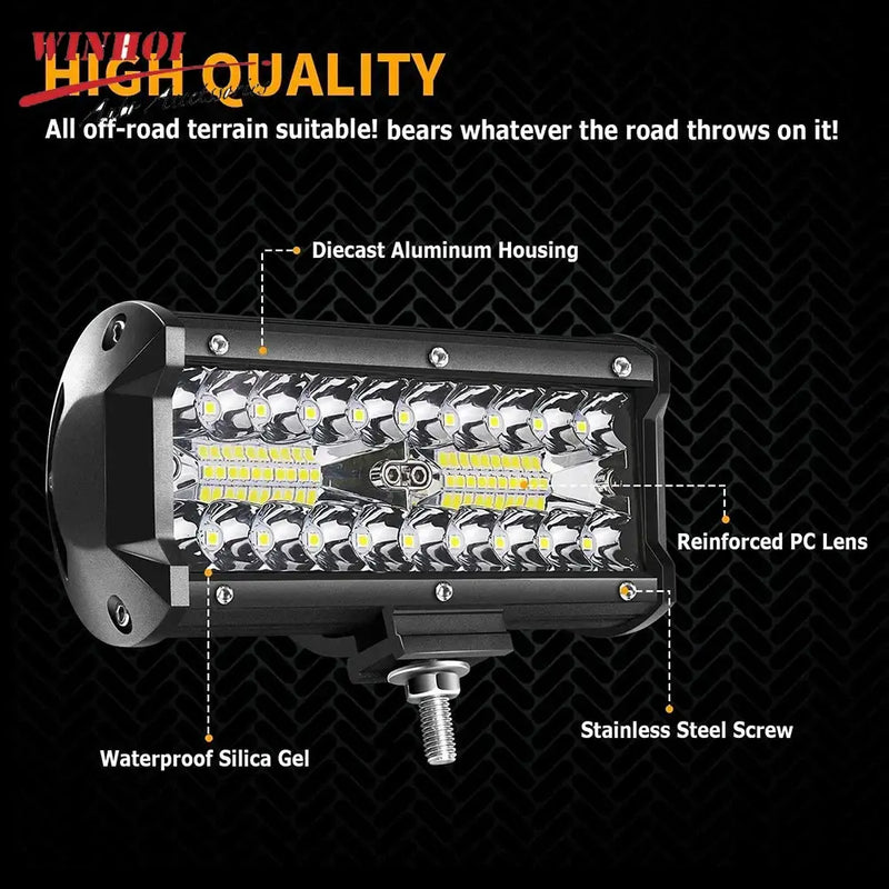 Off-road LED light bar for NoEnName Null showcasing components and specifications