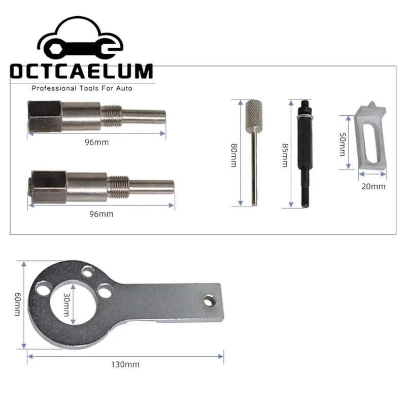 Set of automotive tools including adapters and wrench for Octcaelum AT2079 Timing Tool Model