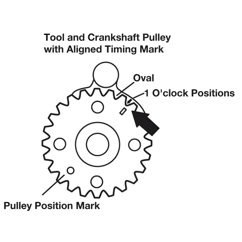 Gear-shaped crankshaft pulley with timing marks for Octcaelum AT2049 Timing Tool Model from Mainland China