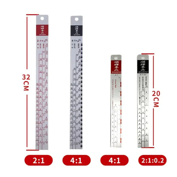 Metal rulers in various lengths and ratios from OOTDTY Model Number made of alloy steel