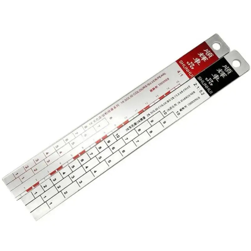 Plastic ruler featuring measurement scales for OOTDTY Model Number AAA AA Renovation Tool