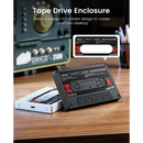 Cassette tape-shaped external hard drive enclosure for 2.5’’ HDD with USB connectivity