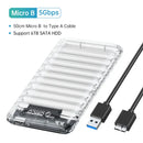 Transparent external hard drive enclosure with USB cable for Orico Mainland China case