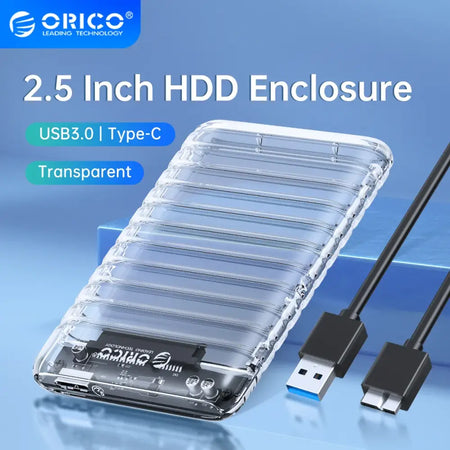 Transparent Orico 2.5 Inch Mainland China Case for 6TB hard drive storage with USB 3.0 and Type-C